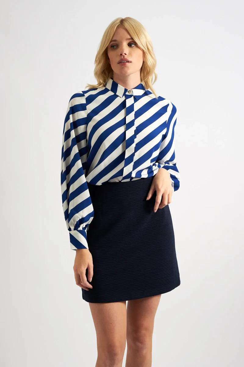 navy ribbed mini skirt aubin