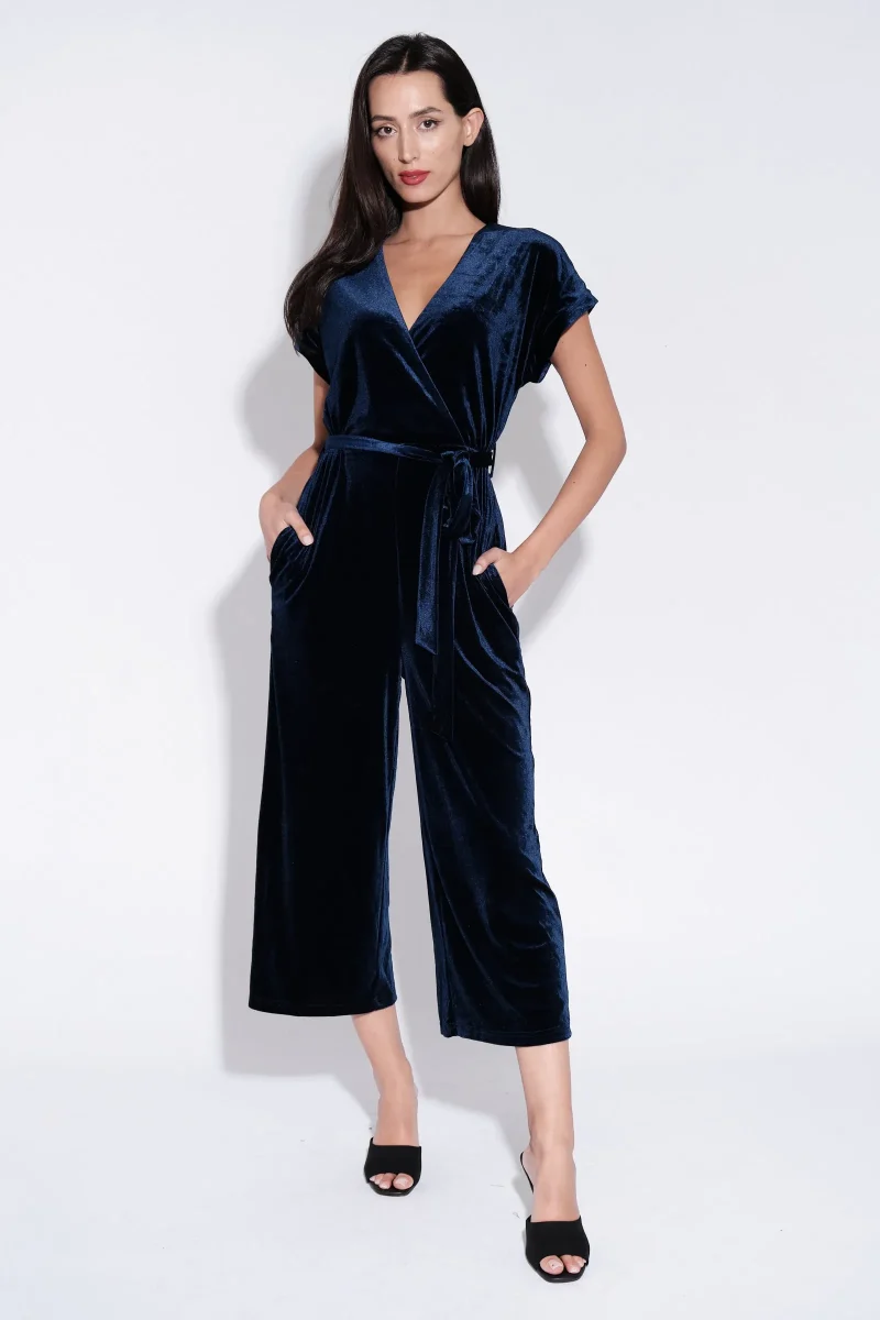 navy velvet jumpsuit tiffany collection