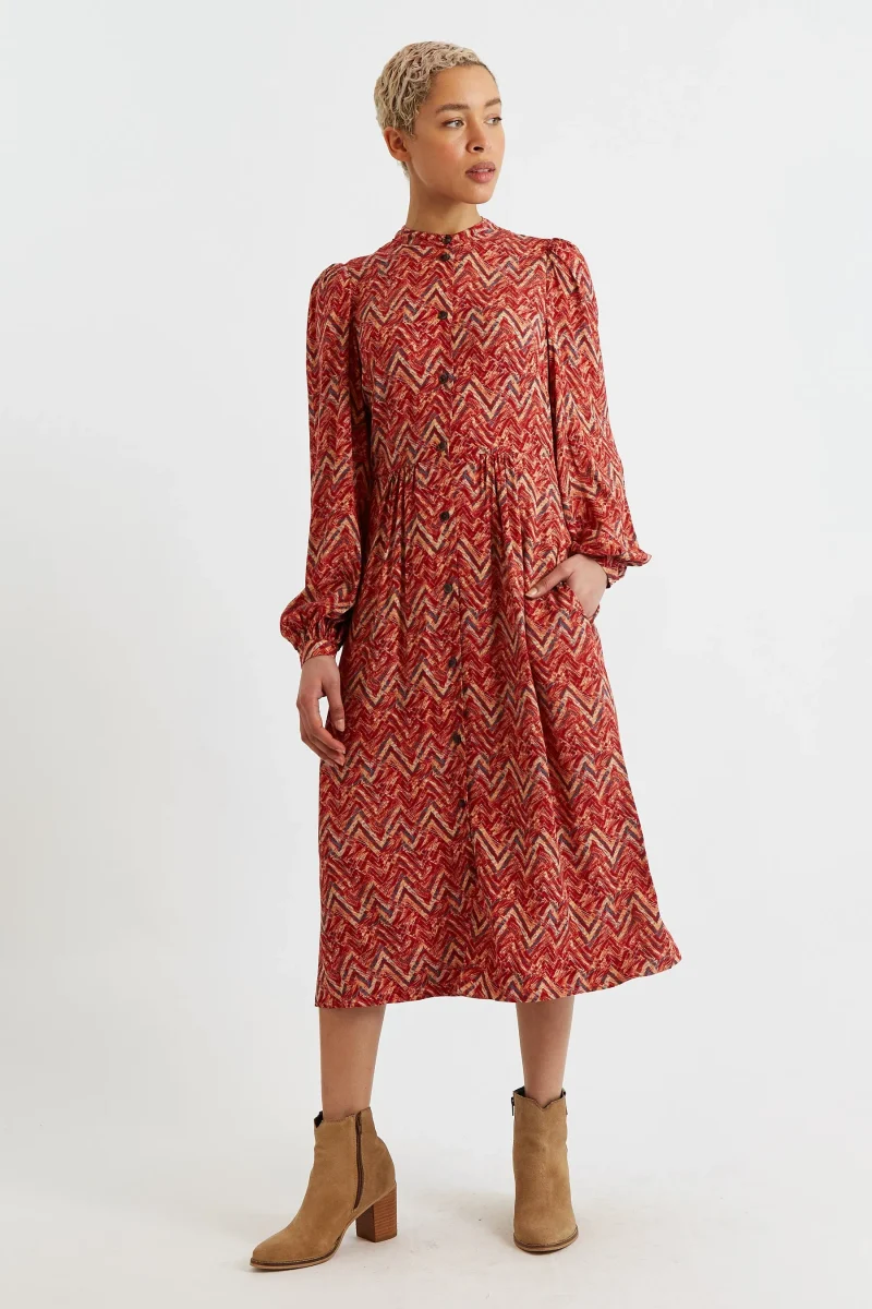 nayma red art attack long sleeve midi dress scaled