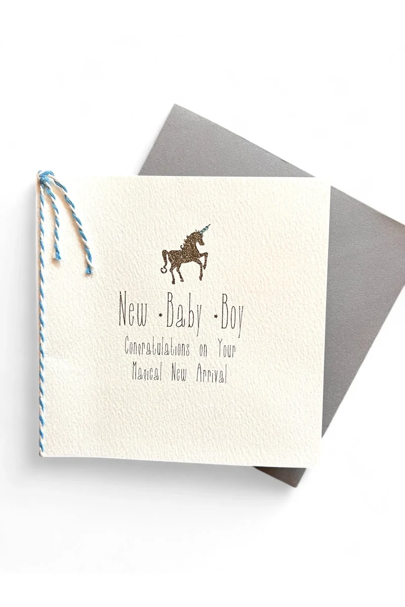 new arrival baby boy greeting card