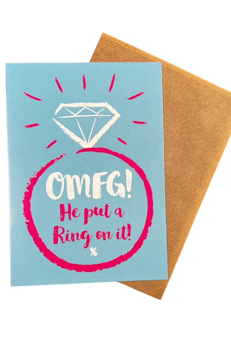 omg he put a ring on it card