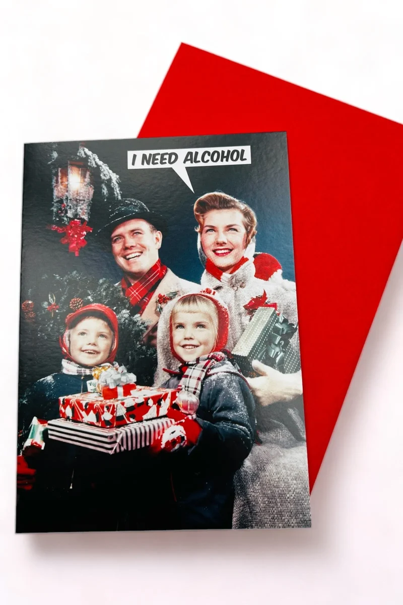 personalized alcohol christmas cards