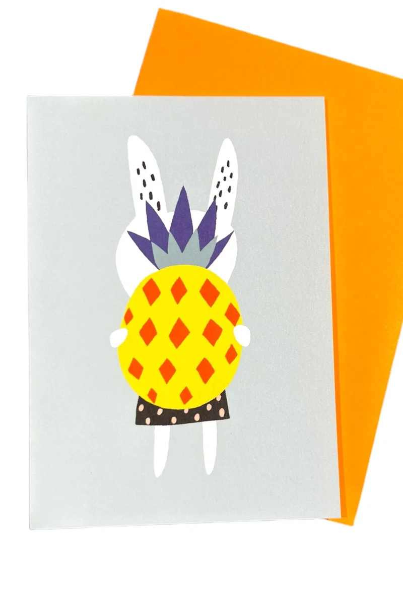 pineapple bunny greeting card