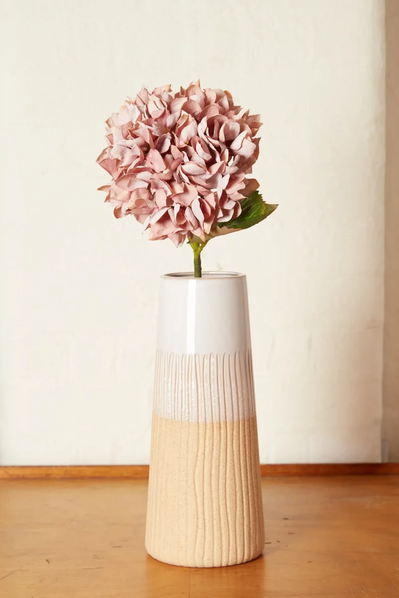 pink faux hydrangea spray scaled