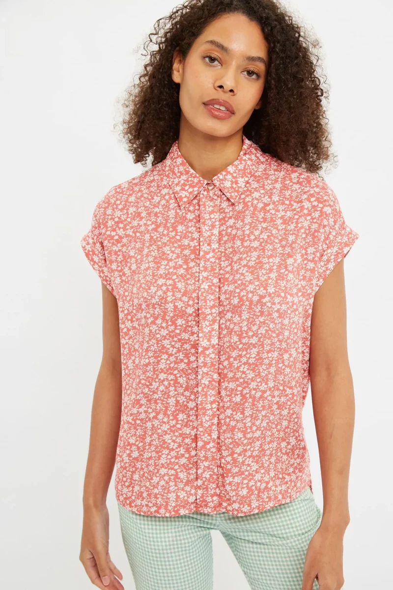 pink micro blossom print shirt by abinaya