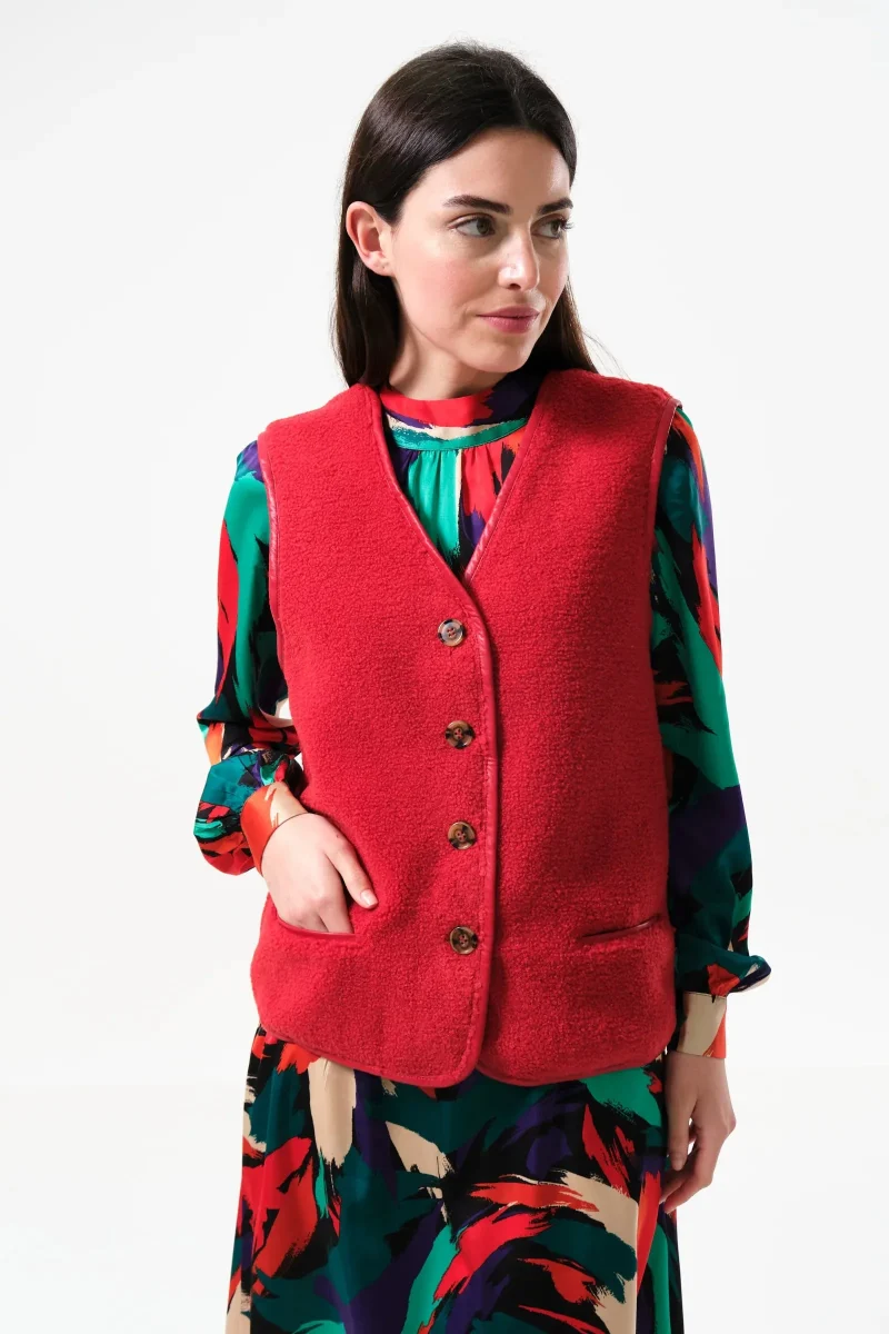 red chris borg waistcoat