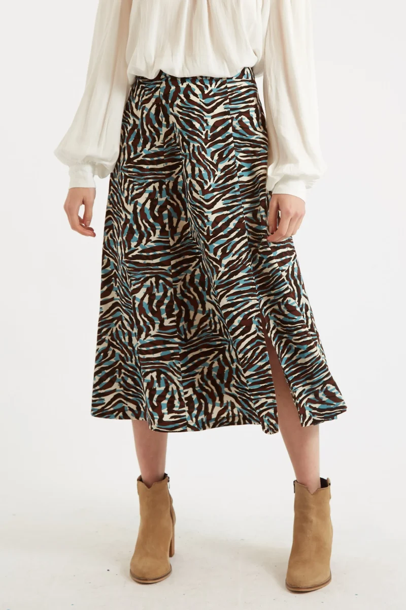 roar print midi skirt by kiyo scaled