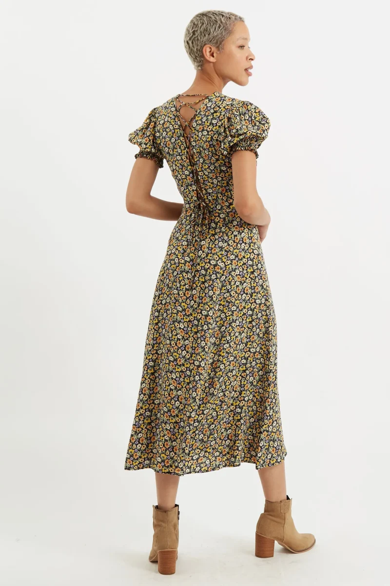 romola santa fe floral midi dress with lace back scaled