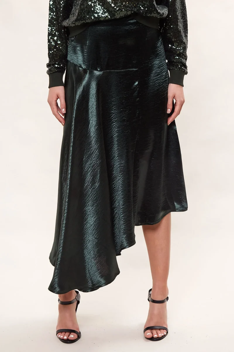 satin asymmetric midi skirt by louche carole