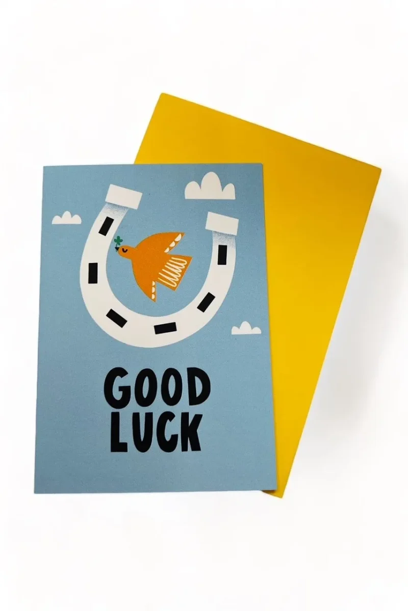 sealed good luck horseshoe greeting card