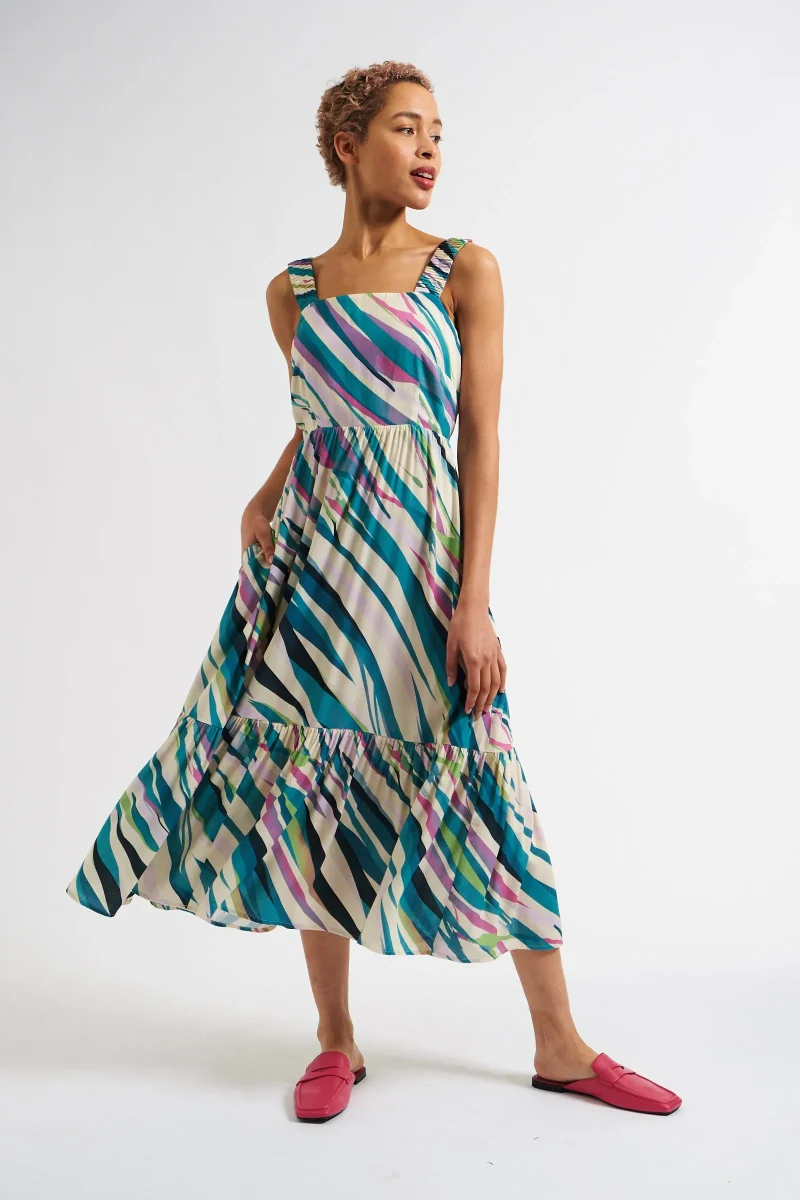 seamless diagonal wave midi sundress