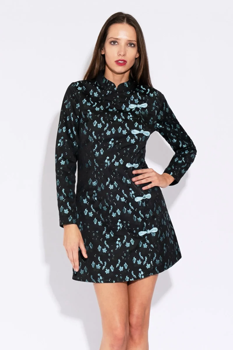 shanghai brocade mini dress chic summer style