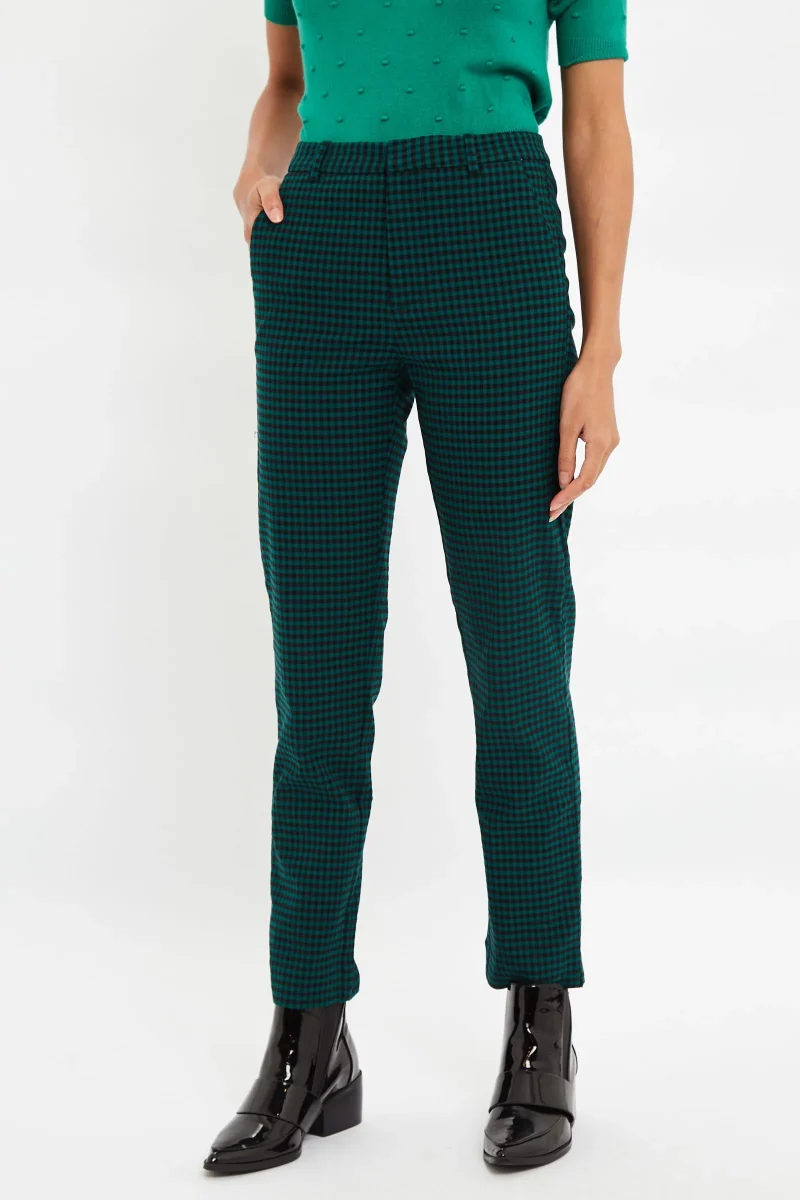 slim fit gingham golf pants ankle length