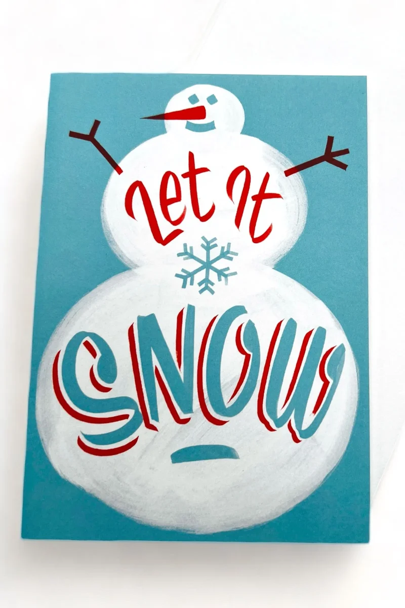 snowy christmas greeting card