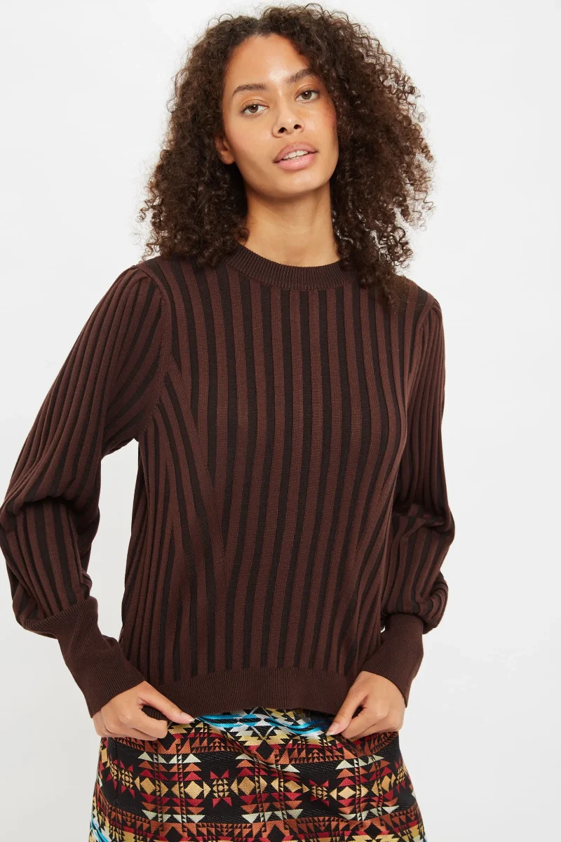 soft rebels felina ribbed knit sweater