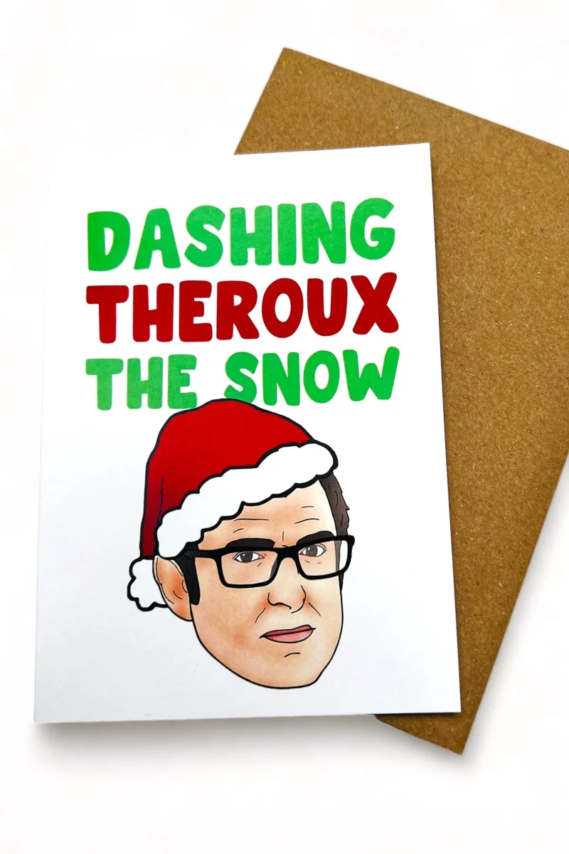 stylish snow themed theroux greeting card