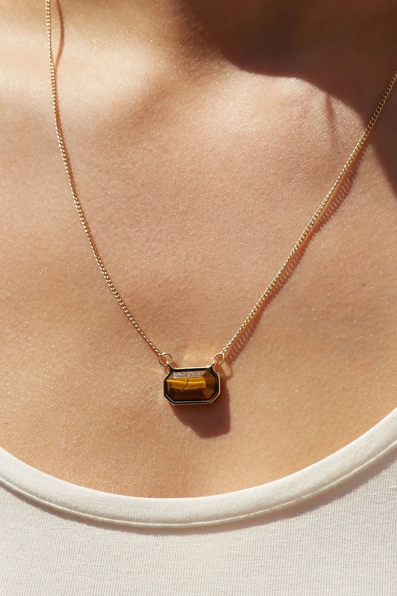 tiger eye gemstone necklace louche bisbee design