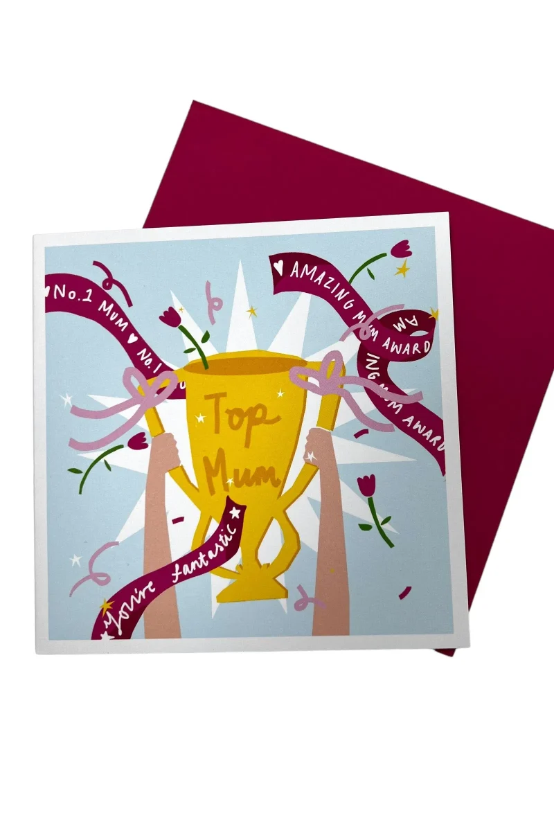 top mum trophy card for special occasions