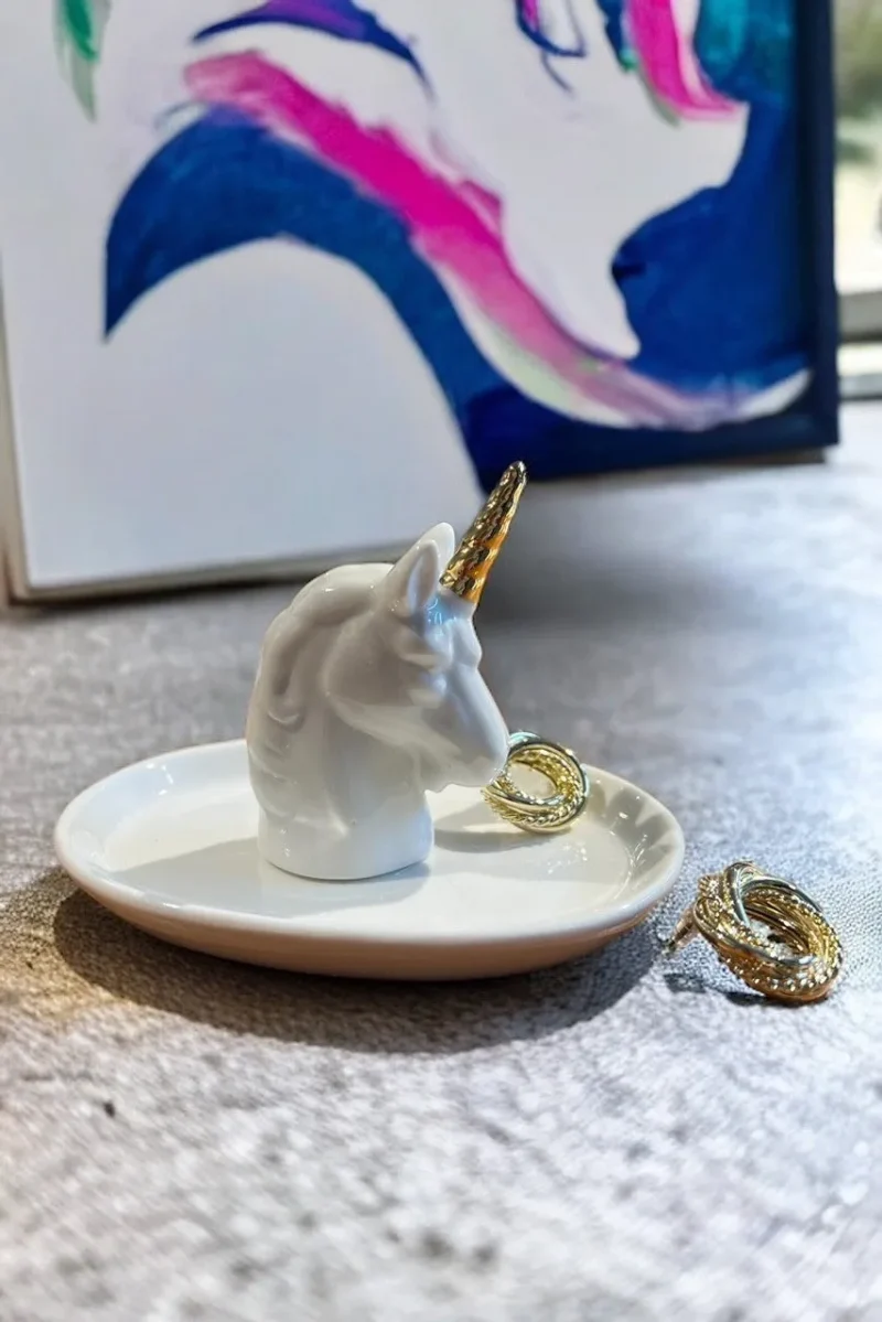 unicorn trinket tray for decor