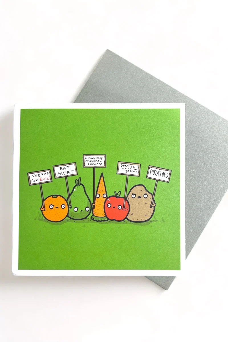 vegetarian protest cards set