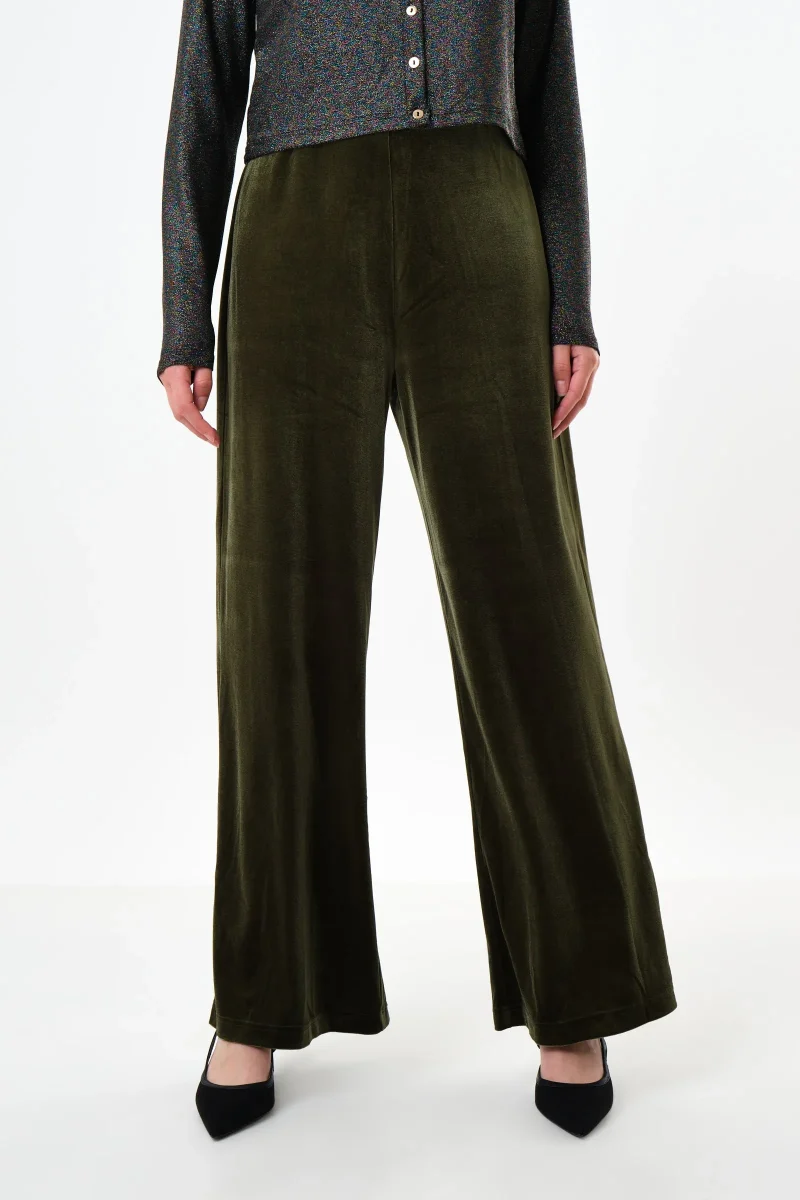 velvet wide leg pants in sage melvin