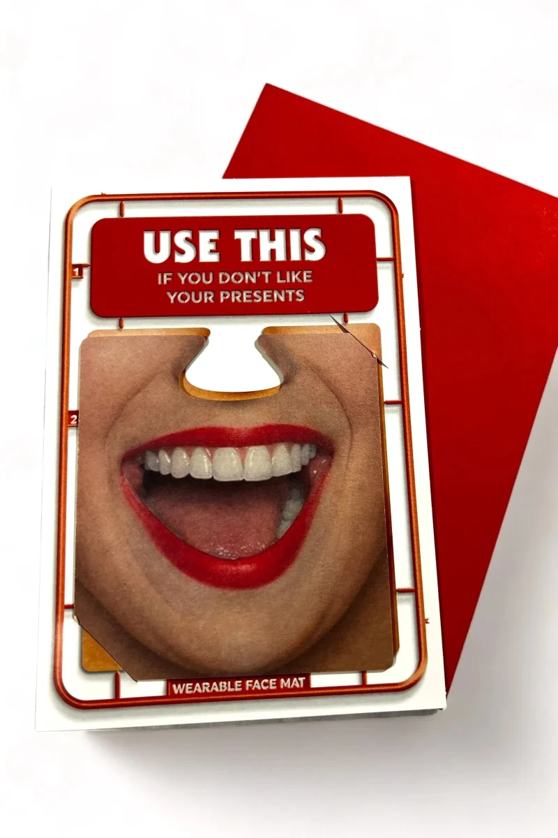 wearable facemat greeting card