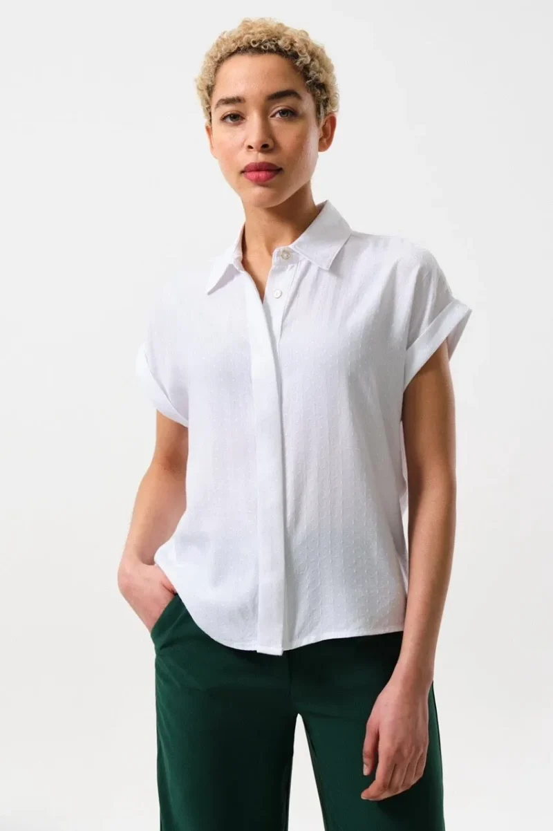 white abinaya short sleeve shirt