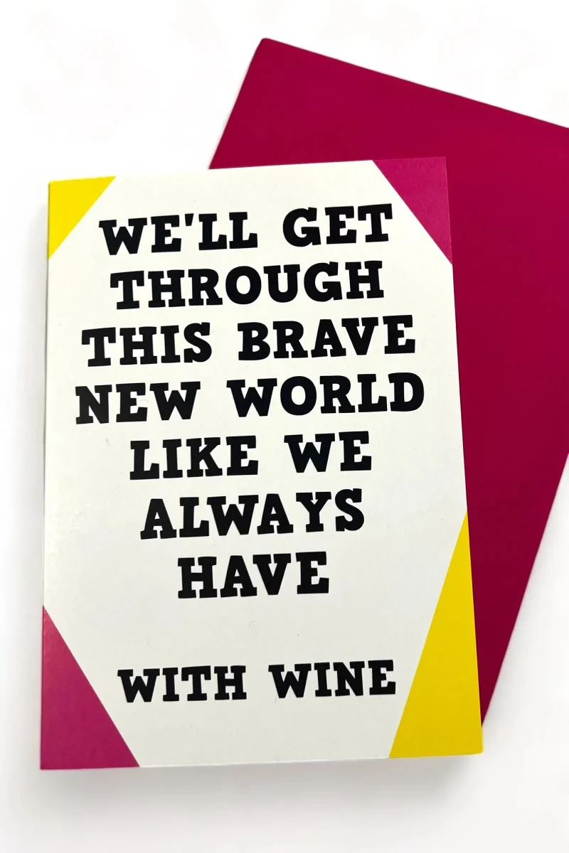 world with wine encouragement card